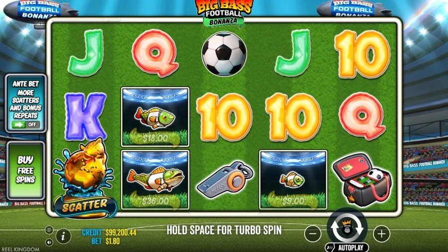 Screenshot gameplay Big Bass Football Bonanza