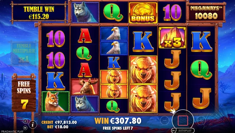 Screenshot gameplay Buffalo King Megaways