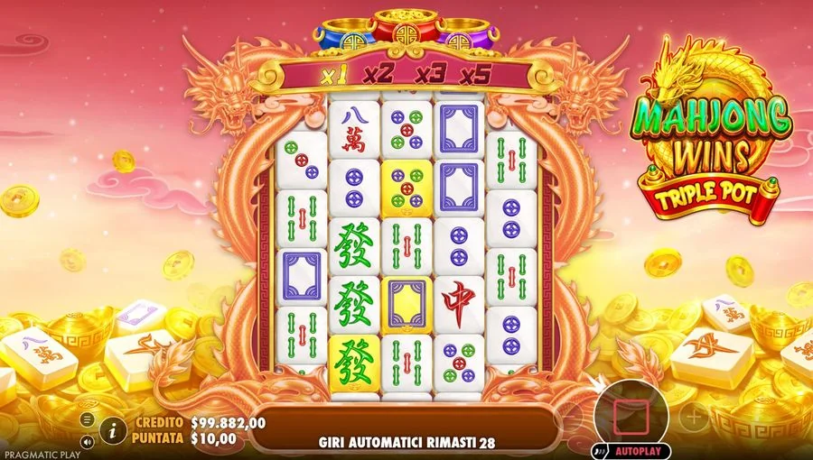 Screenshot gameplay Mahjong Wins Triple Pot