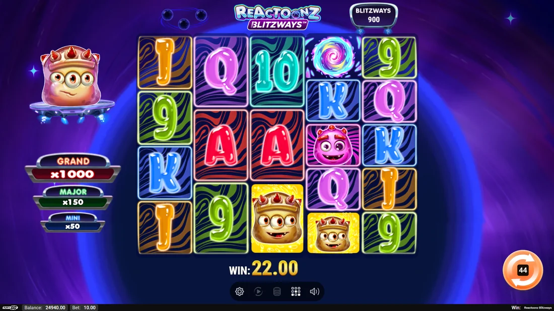 Screenshot gameplay Reactoonz Blitzways