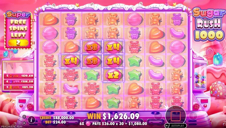 Screenshot gameplay Sugar Rush 1000