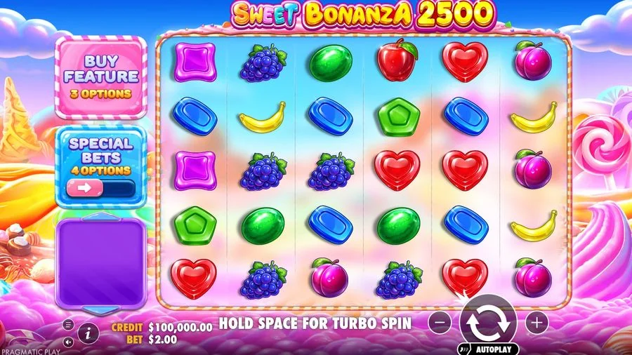 Screenshot gameplay Sweet Bonanza 2500