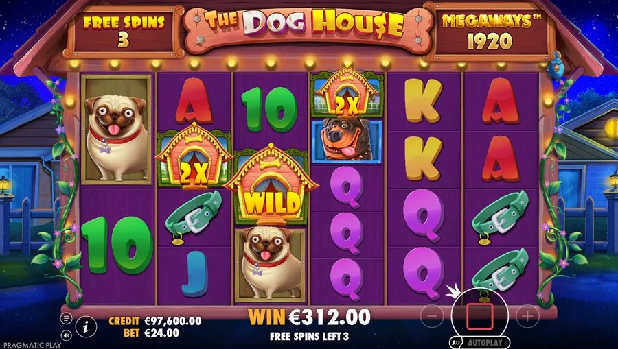 Screenshot gameplay The Dog House Megaways