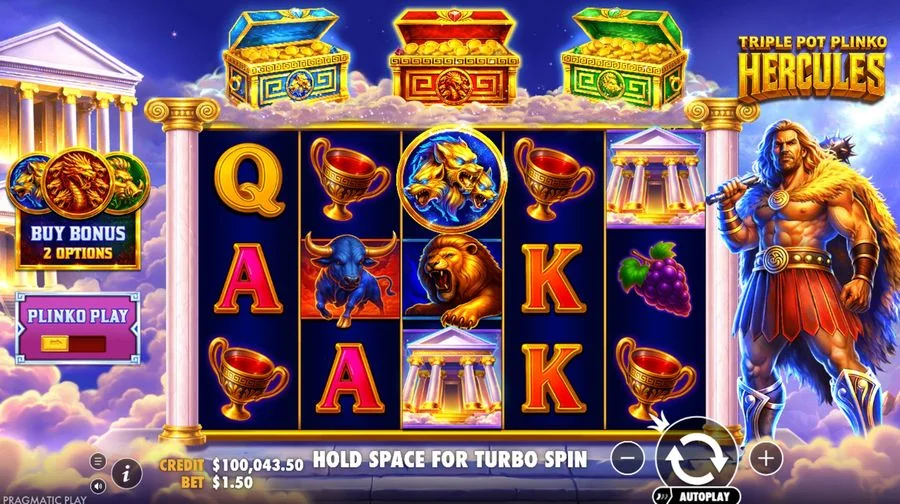 Screenshot gameplay Triple Pot Plinko Hercules